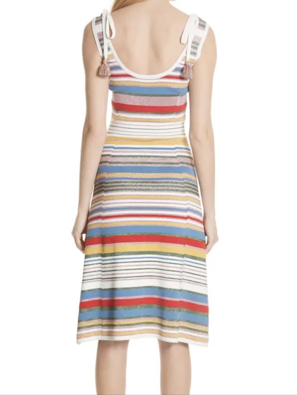 Veronica Beard Dulce Glitter Stripe Knit Sleeveless Midi Tank Dress - Size M - Picture 4 of 16